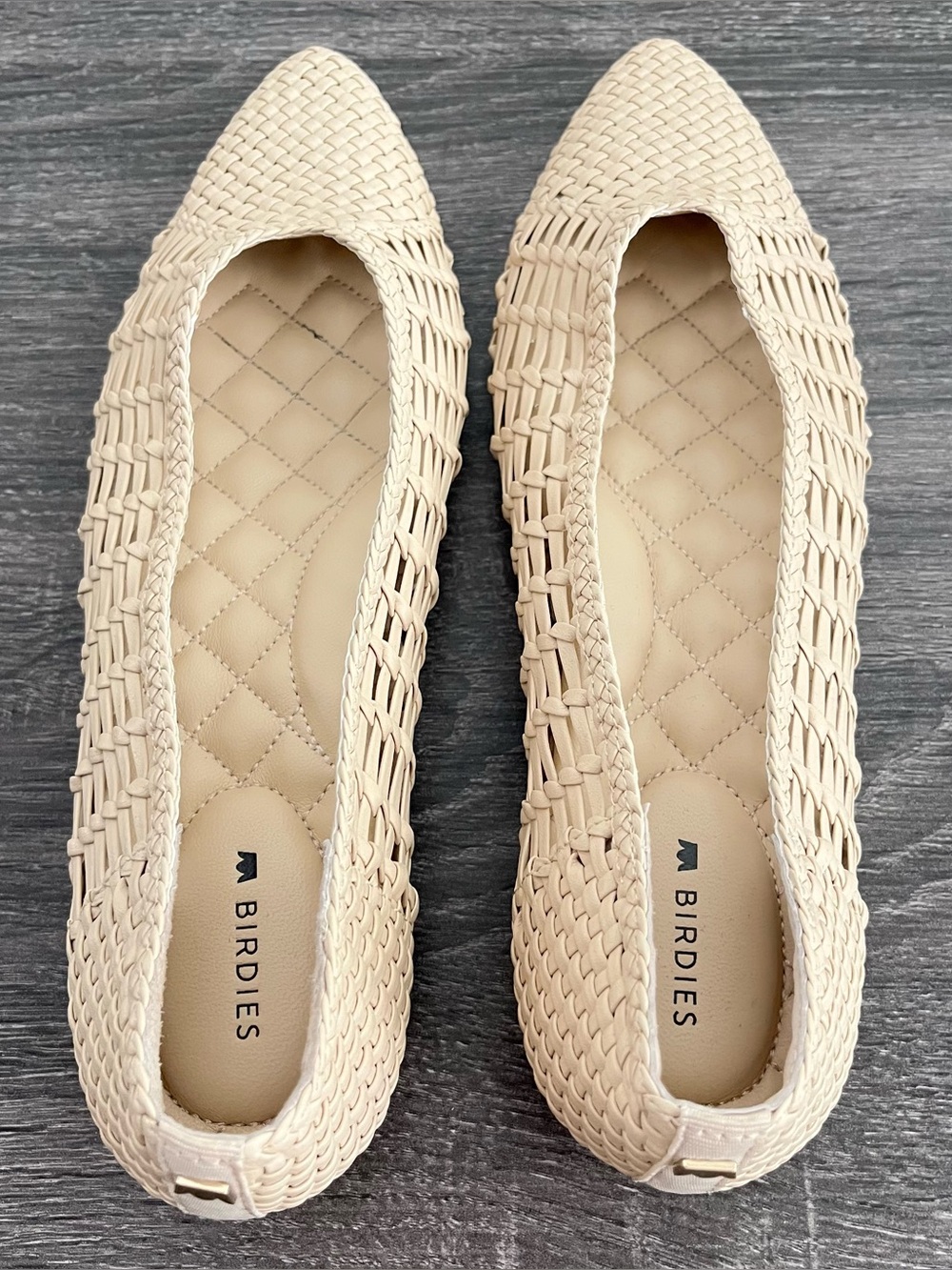 Birdies Woven Pointed Toe Flats Beige Cream Size 7.5 - Picture 6 of 7